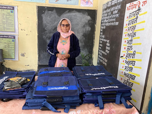 Bags were donated at Government Elementary School Dandewal